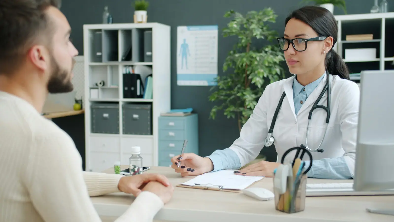 A doctor consulting with a patient